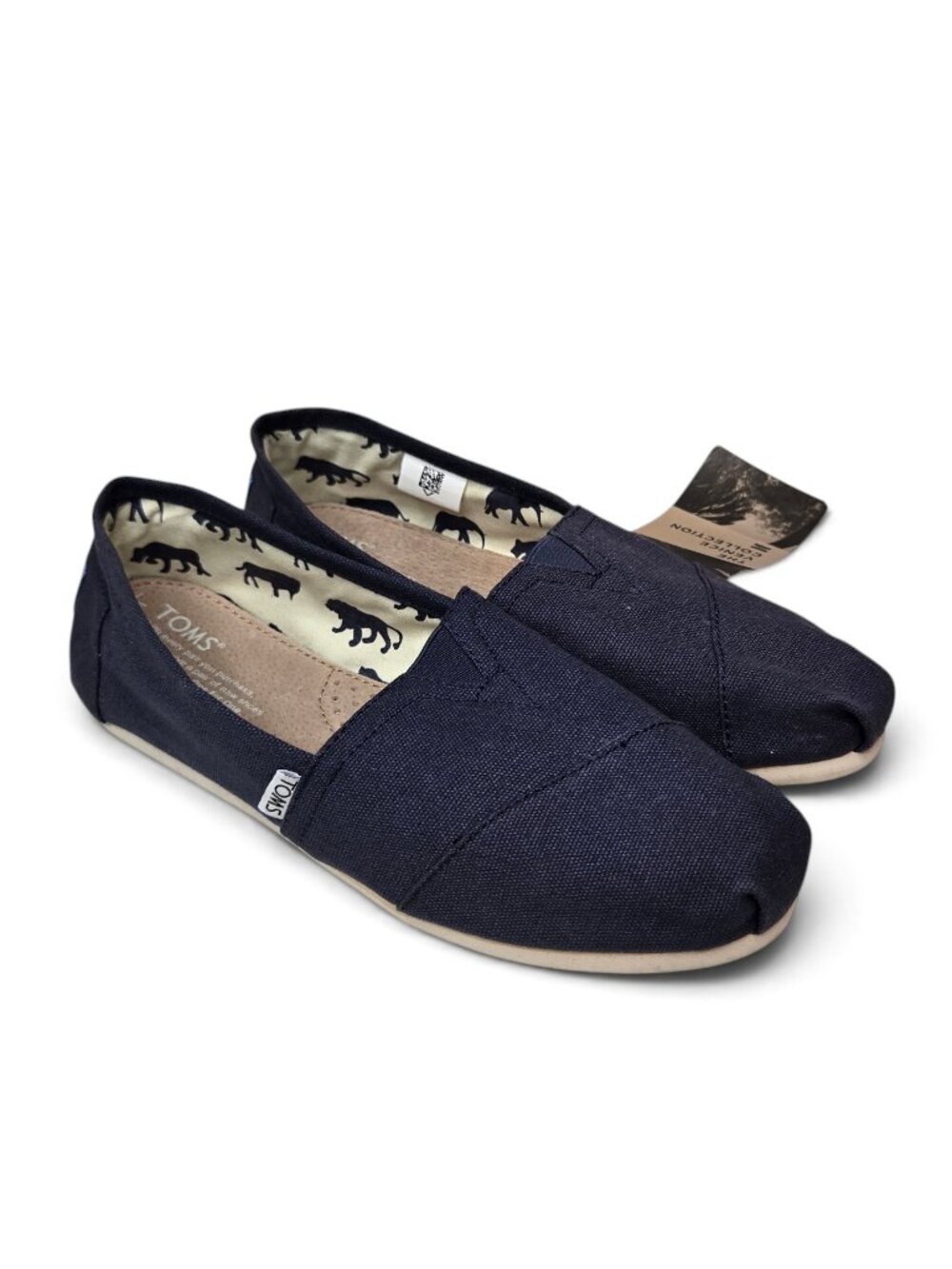 NWT Toms The Venice Collection Navy Canvas Slip On Loafers Womens Boho Comfy 7